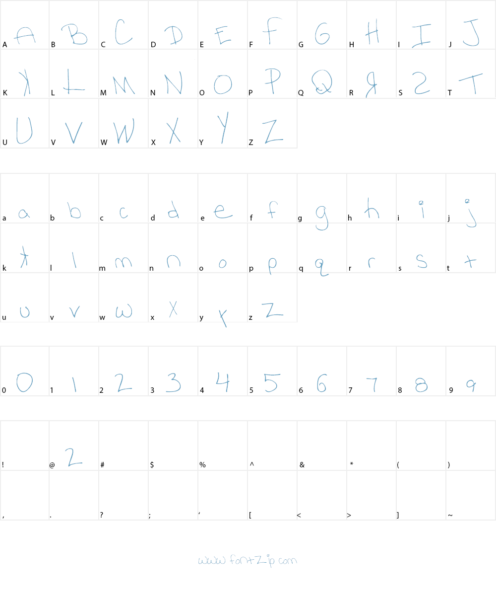 MTF Rhesa Font Character